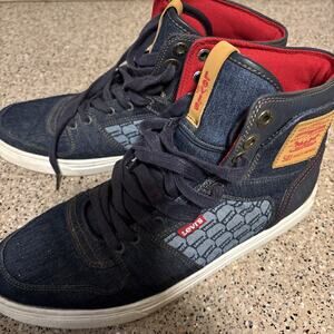 Levi's Shoes Men's Size 10.5 501 Denim Blue High Top Canvas Sneakers